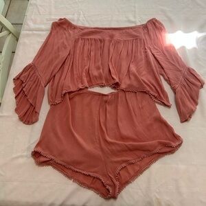 ASOS Swim Set Size 10 Off the Shoulder Top and Shorts